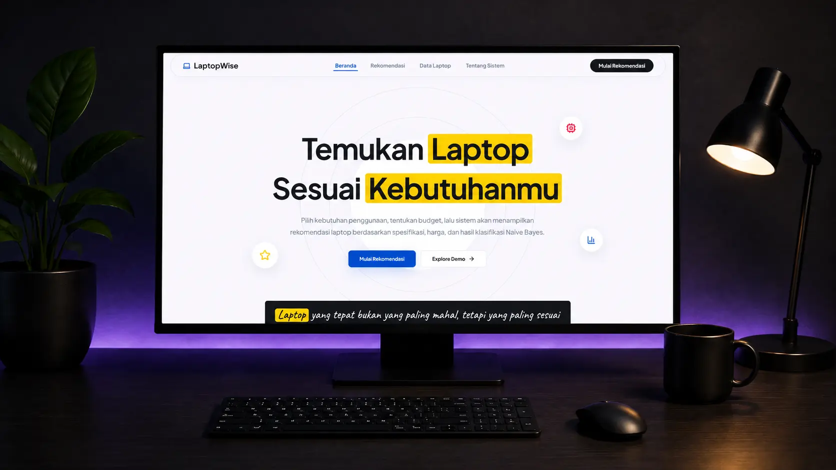 Visual proyek Laptop